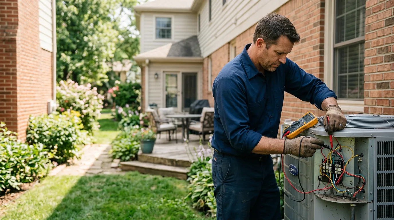 HVAC technician working near Westons Mills, NY